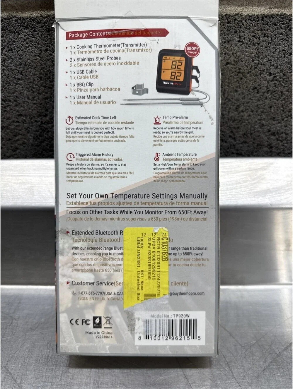 New ThermoPro Wireless Meat Thermometer 650FT Bluetooth Dual Probes TP920W New